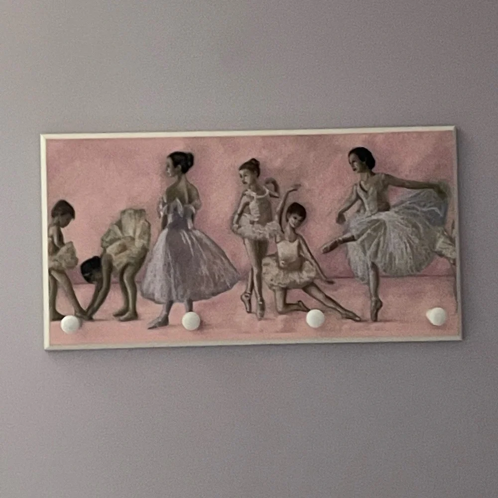 Ballet Dancer Wall Art on Pink Background